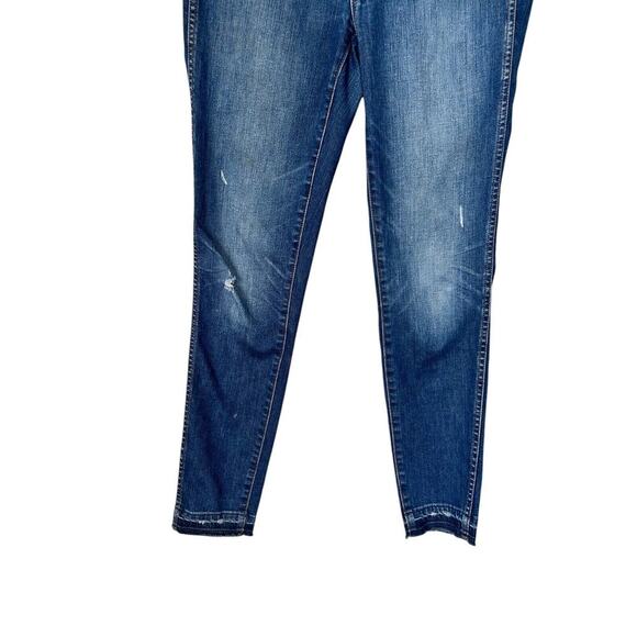Madewell Jeans Womens Size 25 10" High Rise Skinny Dark Wash Raw Hem 27" Inseam - Picture 3 of 15